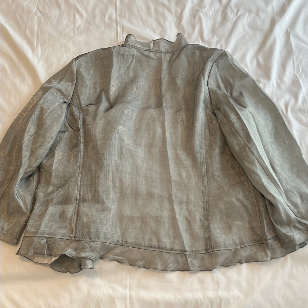 Chico's Light Gray Sheer Jacket - image 8